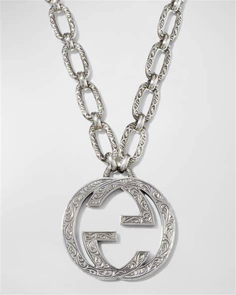 gucci mens gold necklace with pendant|gucci interlocking g heart necklace.